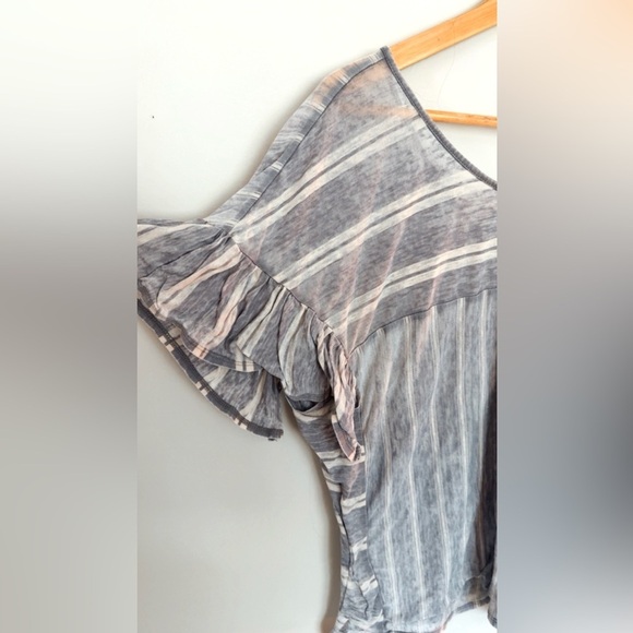 Lucky Brand Blue Striped Blouse - Picture 2 of 4